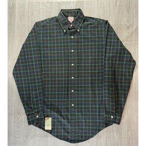 Brooks Brothers cotton Plaid Button Up Shirt size 15 R multi Vintage MADE in USA